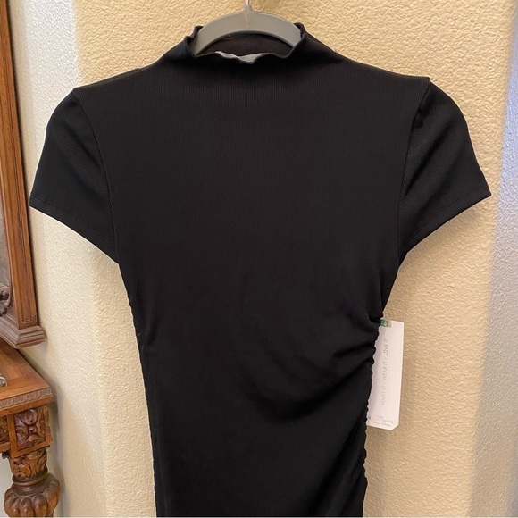 NWT~FOREVER 21 x ALMOST FAMOUS Women Black Ruched Dress Size Medium - Picture 2 of 9